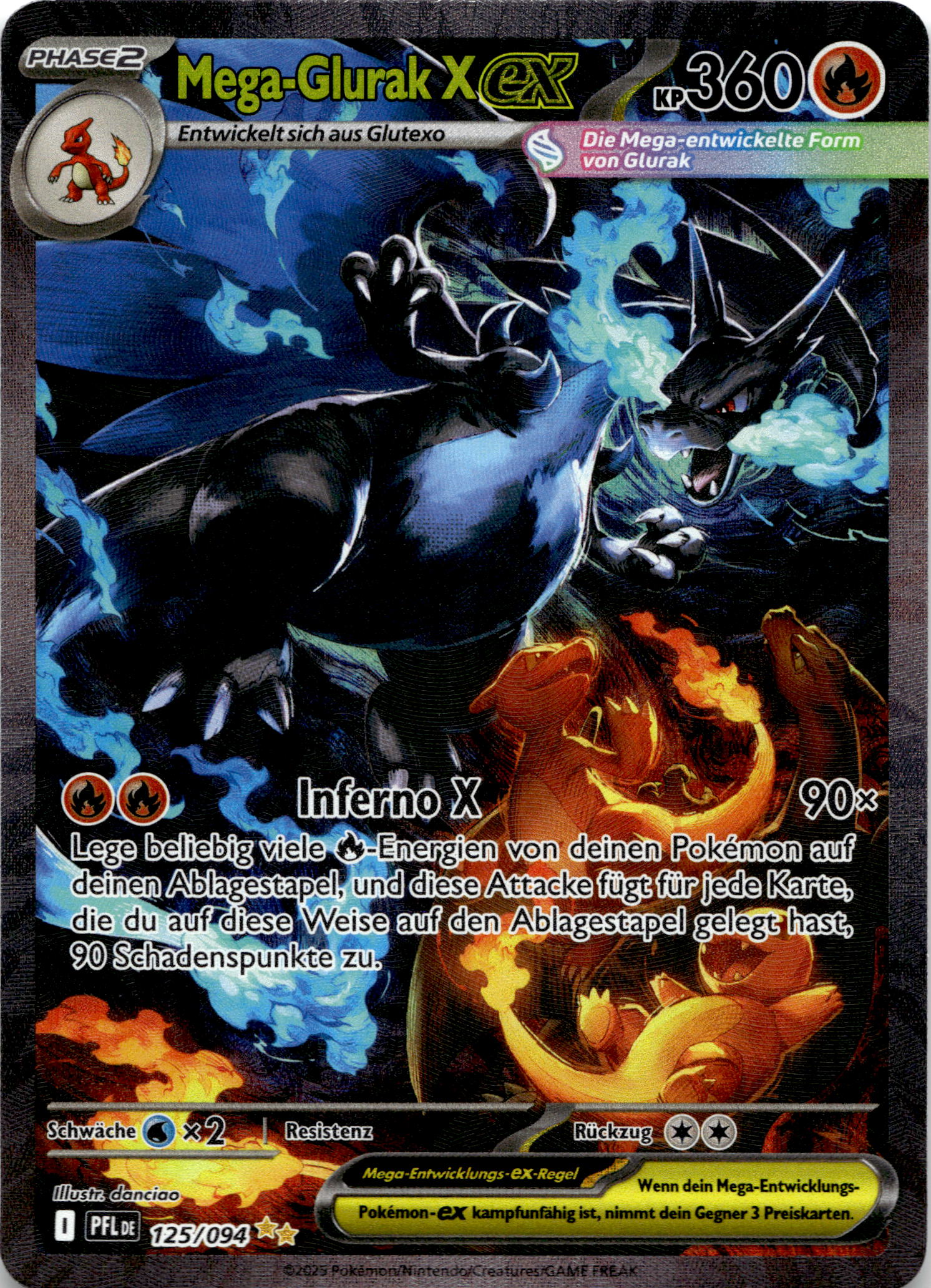 Mega-Glurak X ex #125/094 Special Illustration Rare