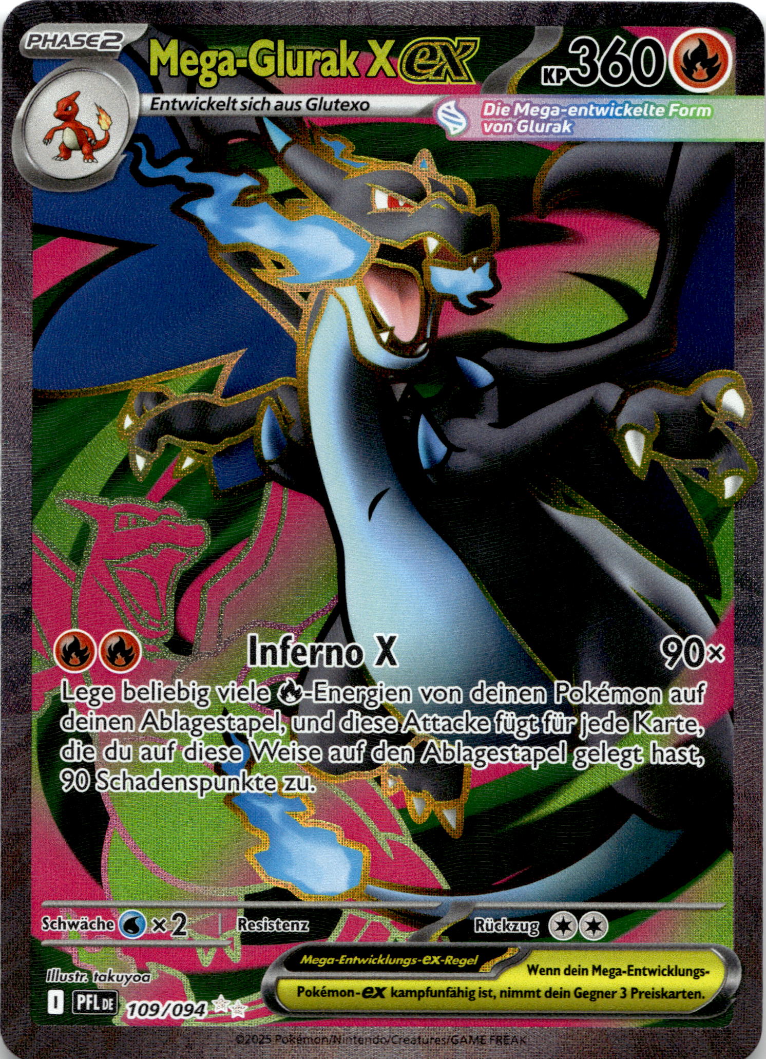 Mega-Glurak X ex #109/094 Ultra Rare