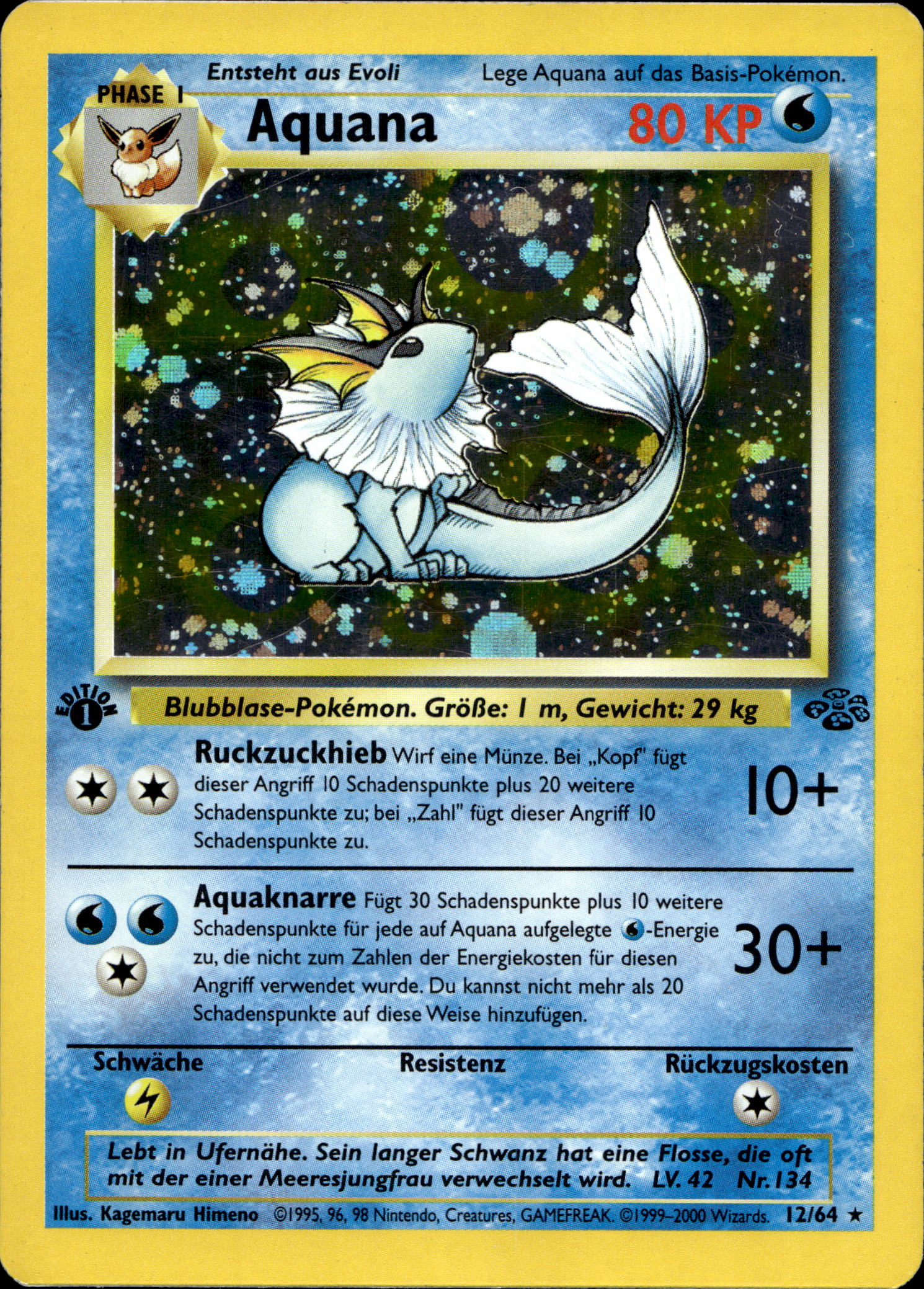 Aquana Holo #12/64 1ST EDITION