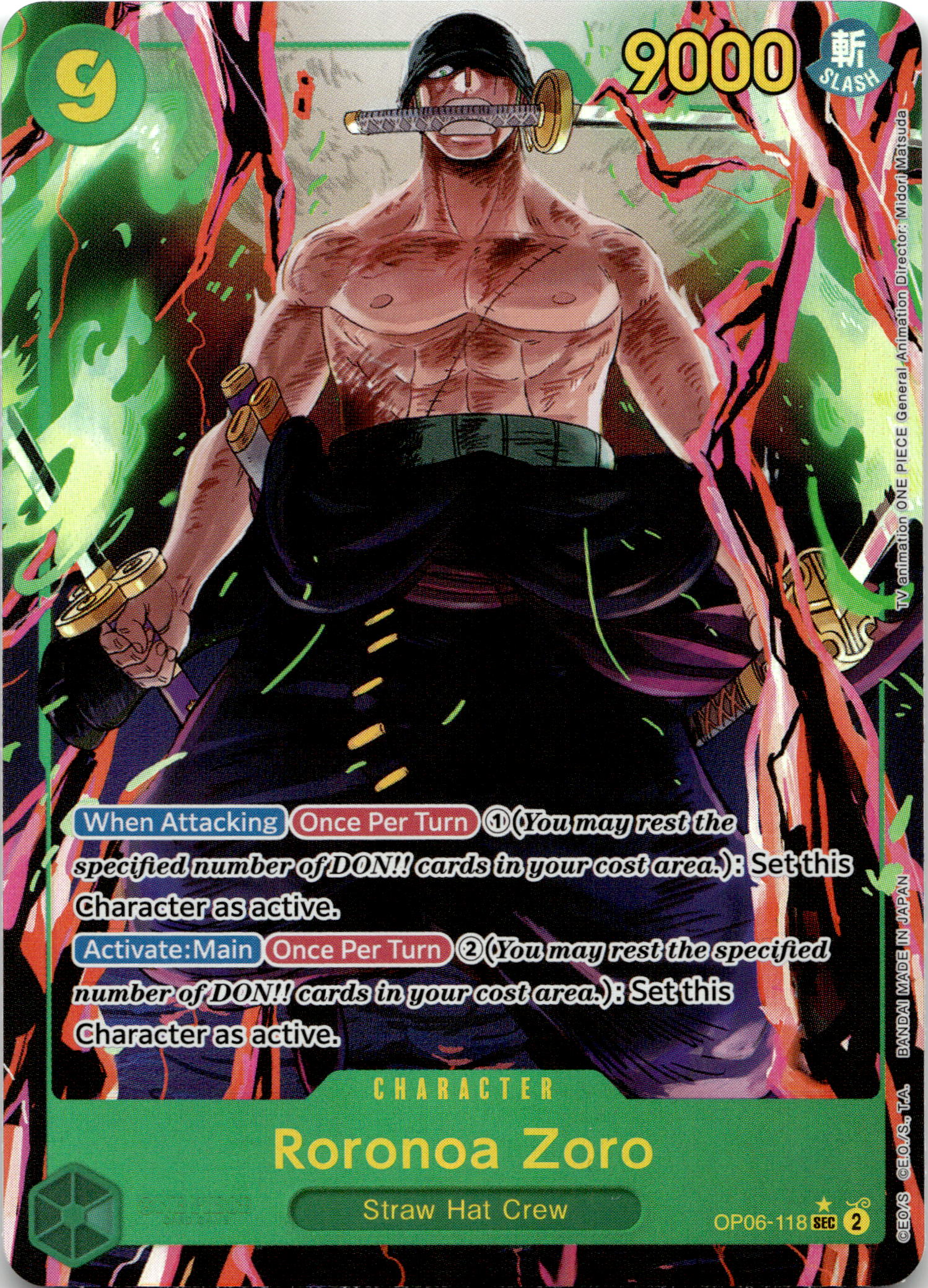 Roronoa Zoro #OP06-118 SEC ALTERNATE ART