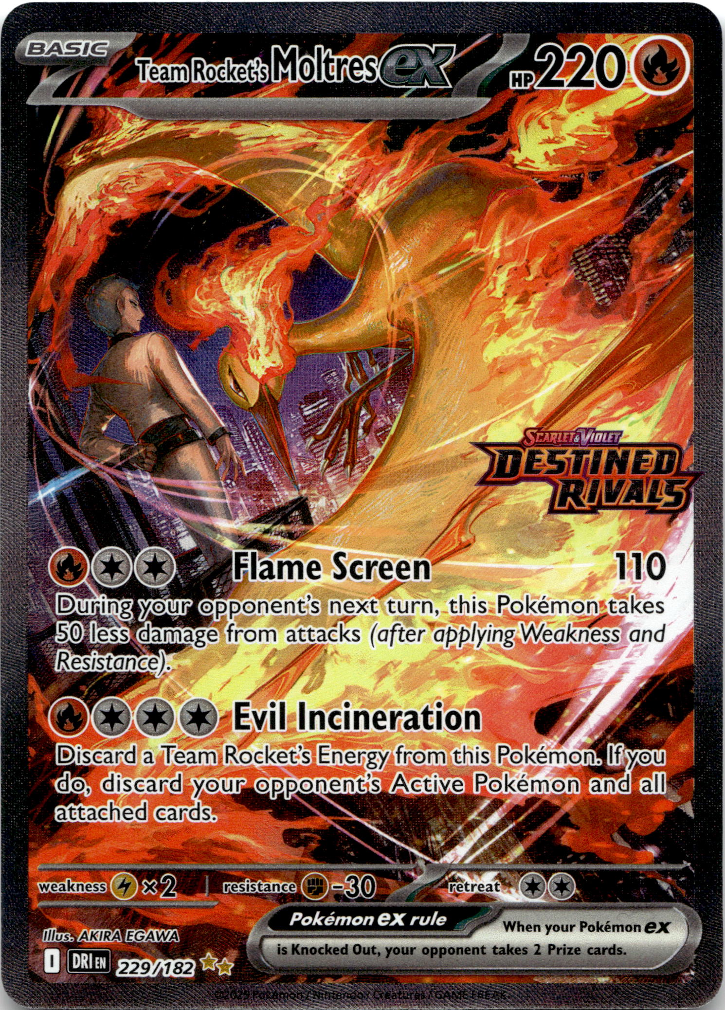 Team Rocket's Moltres ex #229/182 STAMP SIR