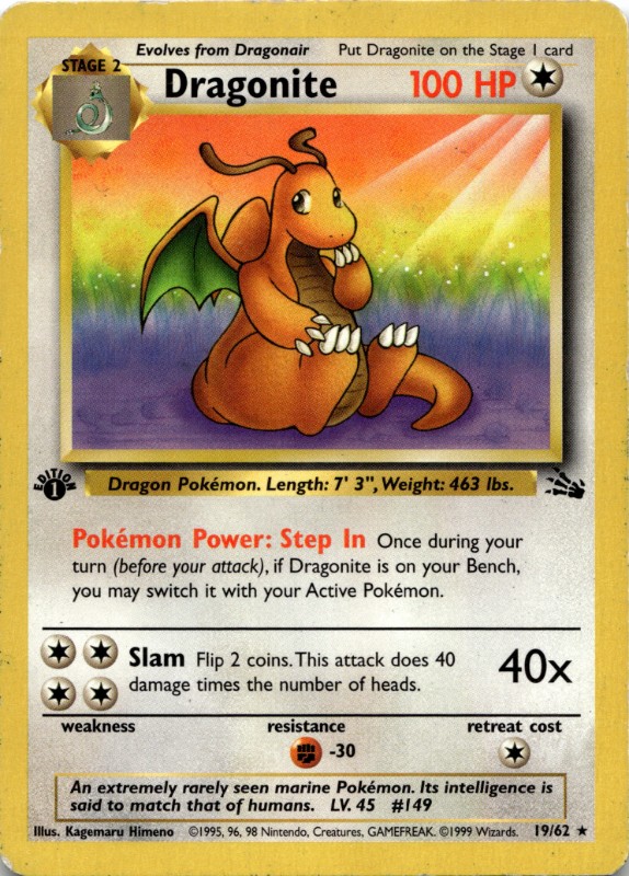 Dragonite #19/62 1ST Edition