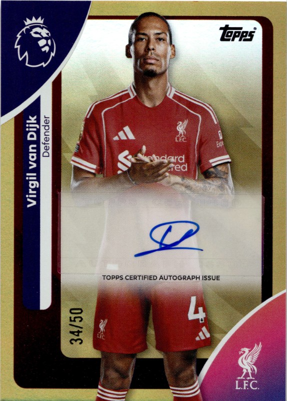 #AC-VVD Virgil van Dijk Gold Rainbow 34/50 Autograph