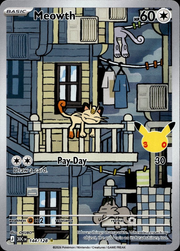 Meowth #144/128 Illustration Rare