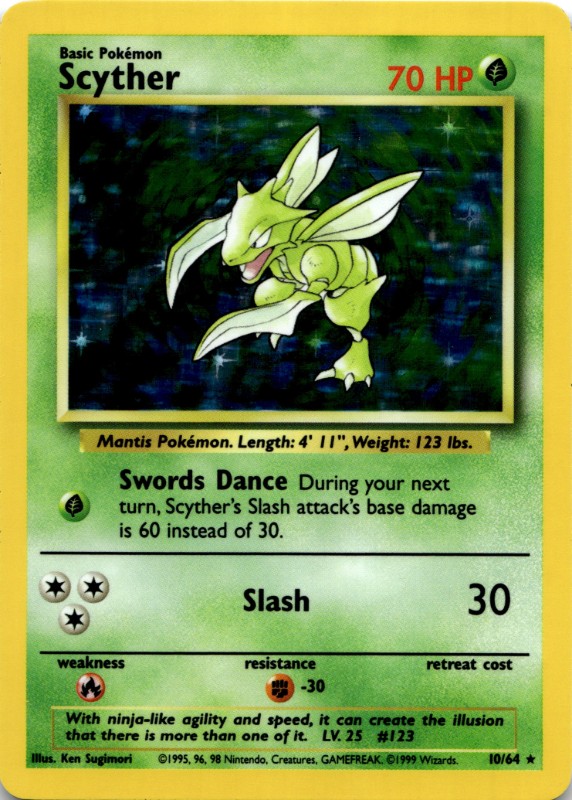 Scyther Holo #10/64 NO SET SYMBOL