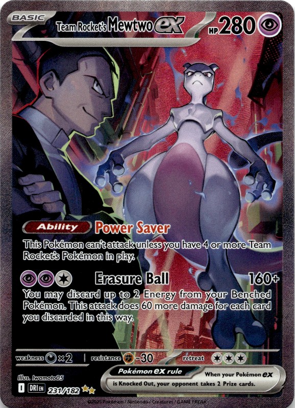 Team Rocket's Mewtwo ex #231/182 Special Illustration Rare