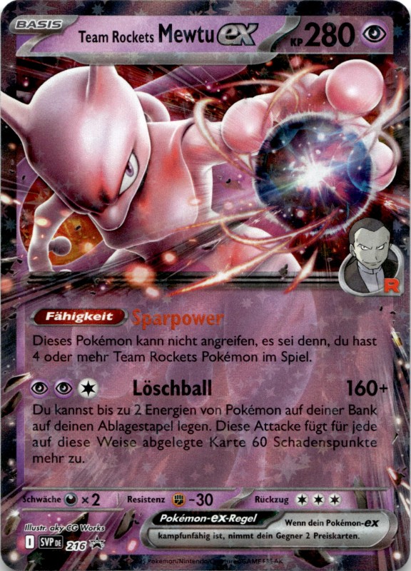 Team Rockets Mewtu ex #216 Black Star Promo