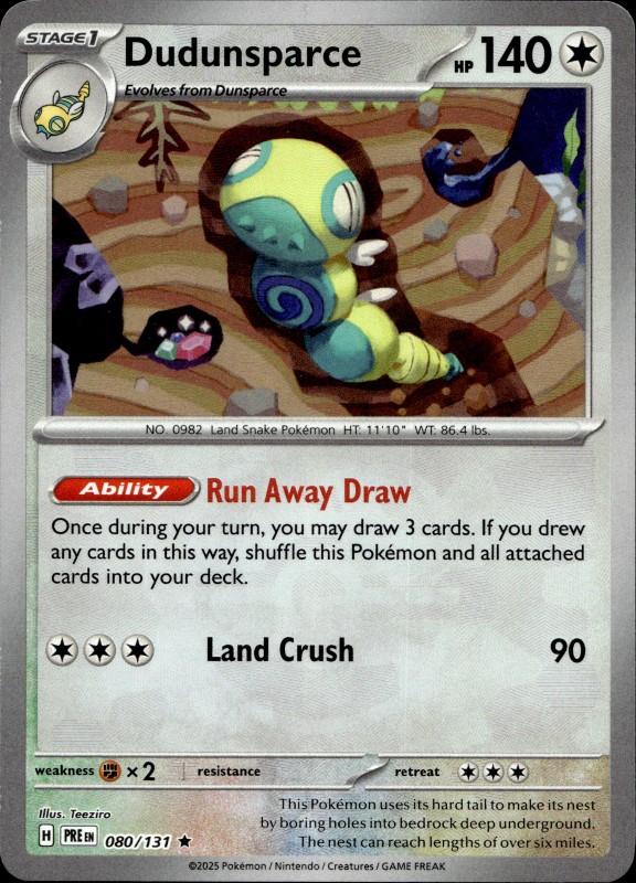 Dudunsparce Master Ball Reverse Foil #080/131