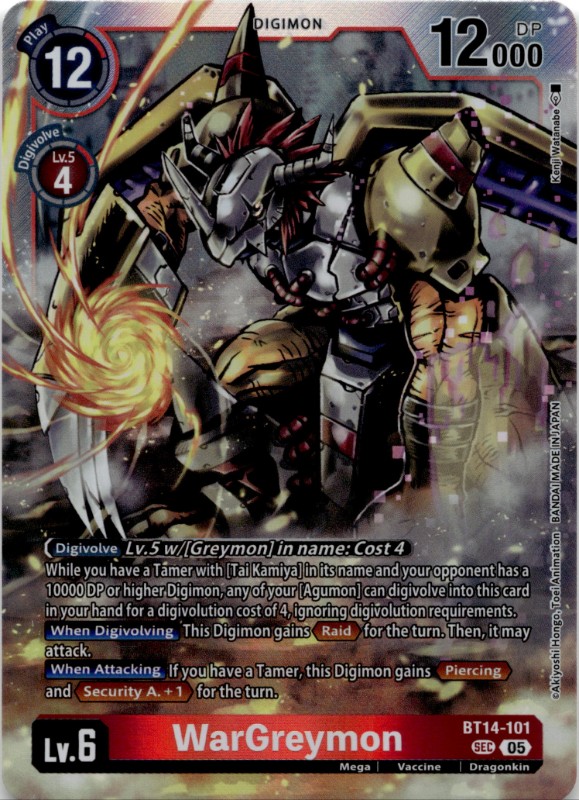 WarGreymon #BT14-101 Secret Rare