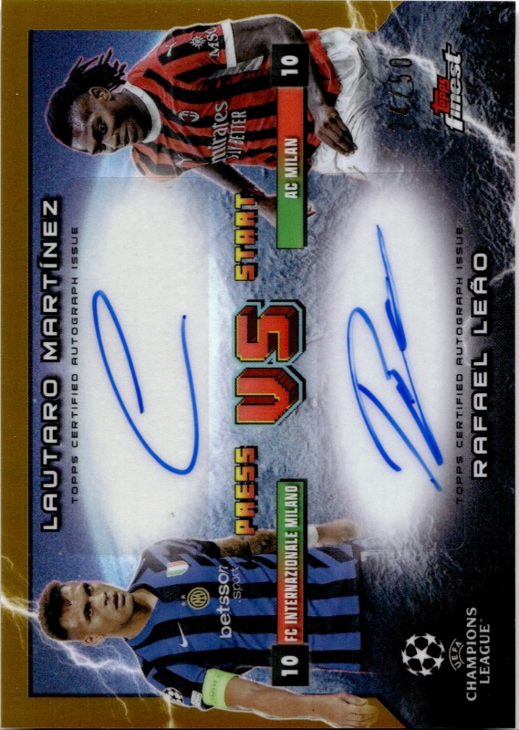 #FRA-ML Rafael Leão / Lautaro Martínez Gold 24/50 Finest Rivals Dual Autographs