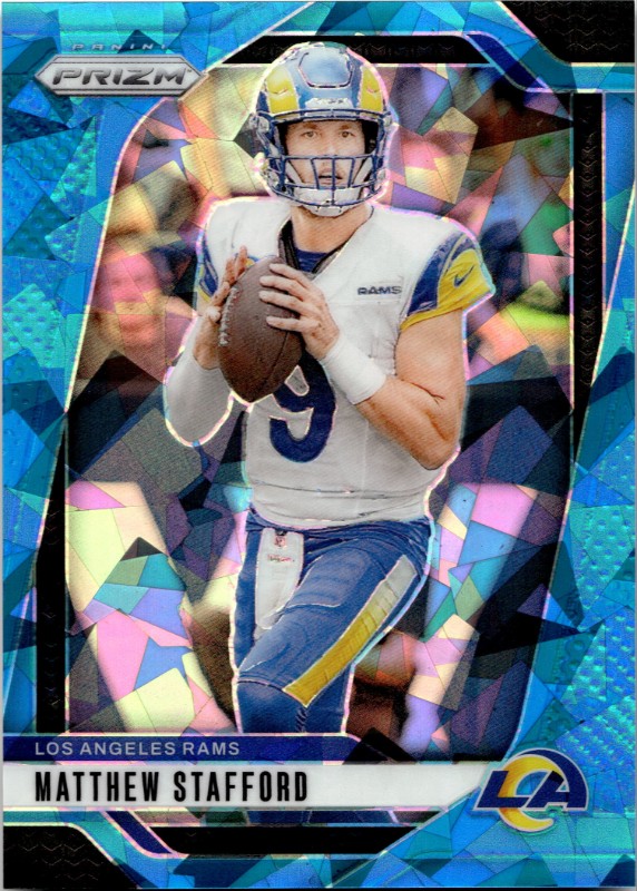 #166 Matthew Stafford Blue Ice Prizms 71/99