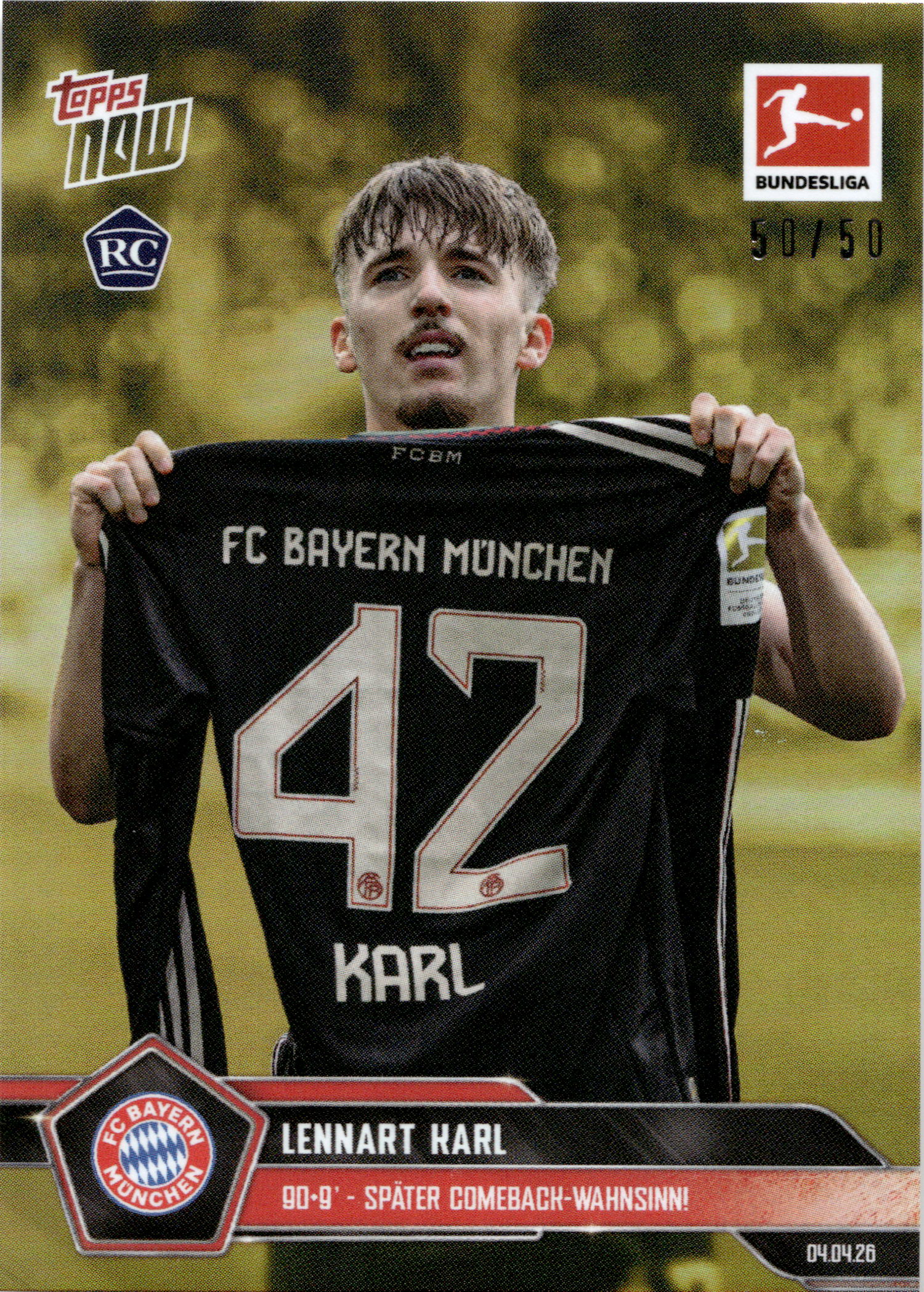 #164 Lennart Karl RC 50/50 Gold Foil