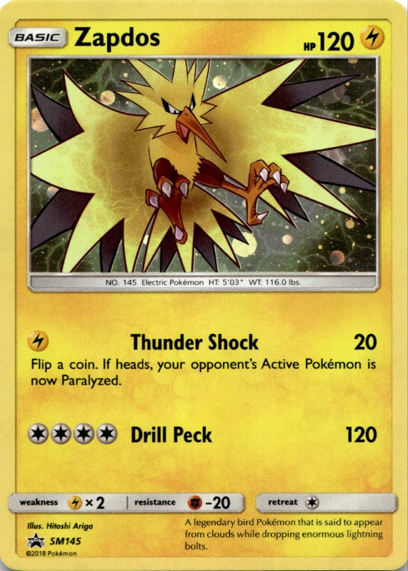 Zapdos Holo #SM145 Black Star Promo