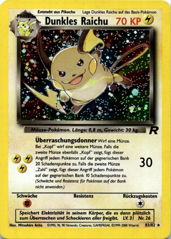 Dunkles Raichu Holo #83/82
