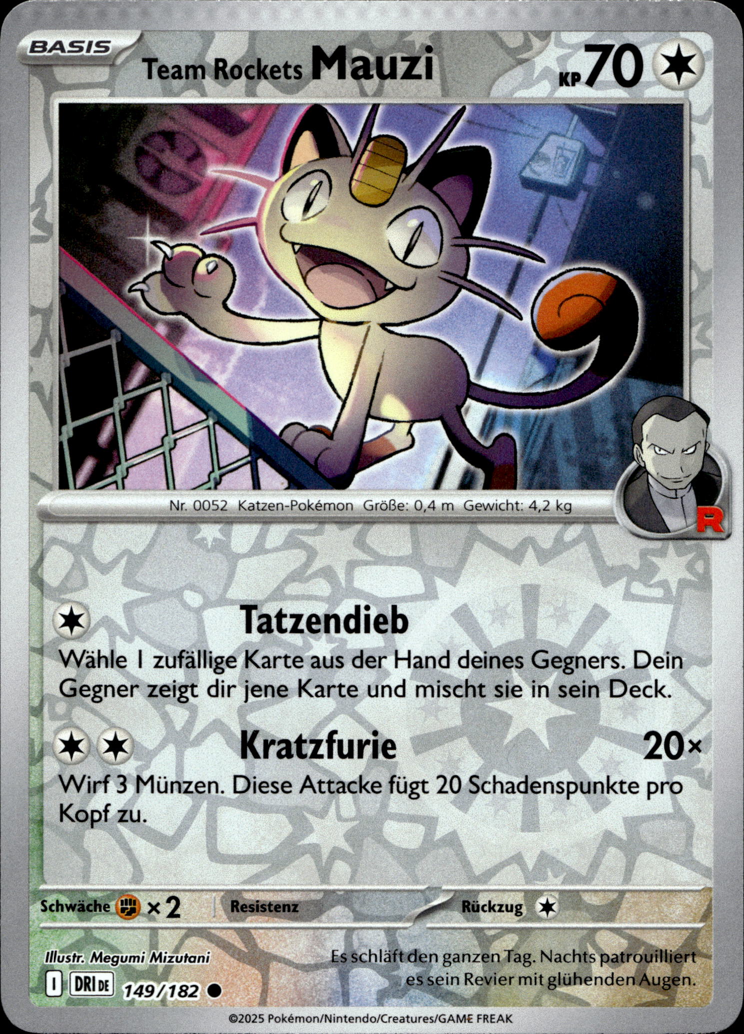 Team Rockets Mauzi Reverse Foil #149/182
