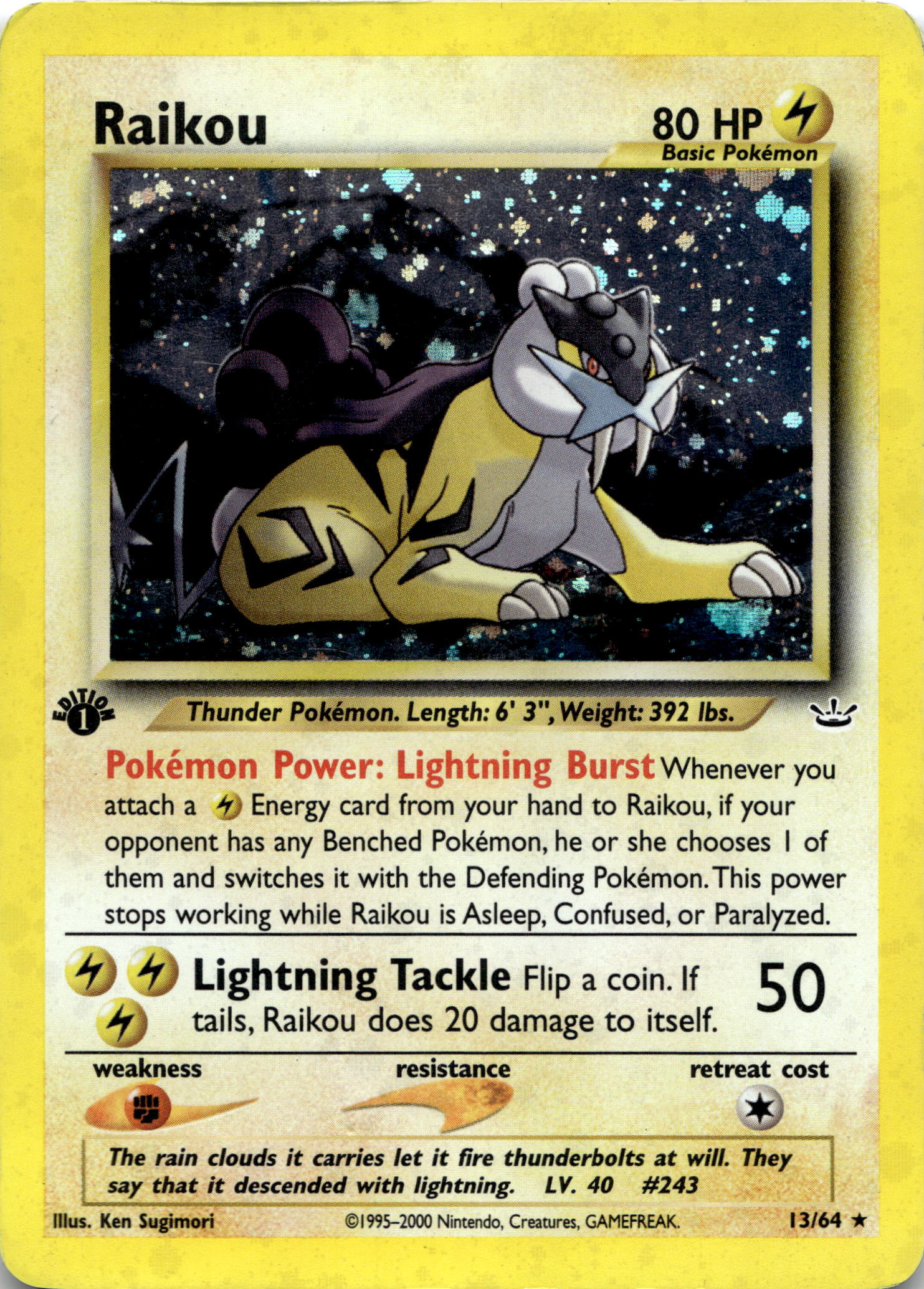 Raikou Holo #13/64 1ST EDITION
