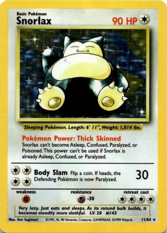 Snorlax Holo #11/64 NO SET SYMBOL