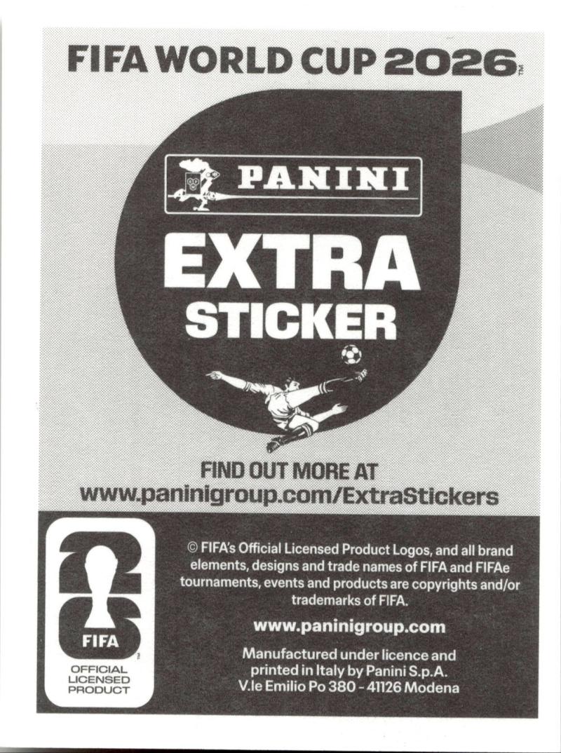 Rückseite – Panini Fifa World Cup 2026 Sticker Collection