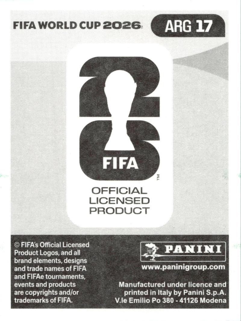 Rückseite – Panini Fifa World Cup 2026 Sticker Collection