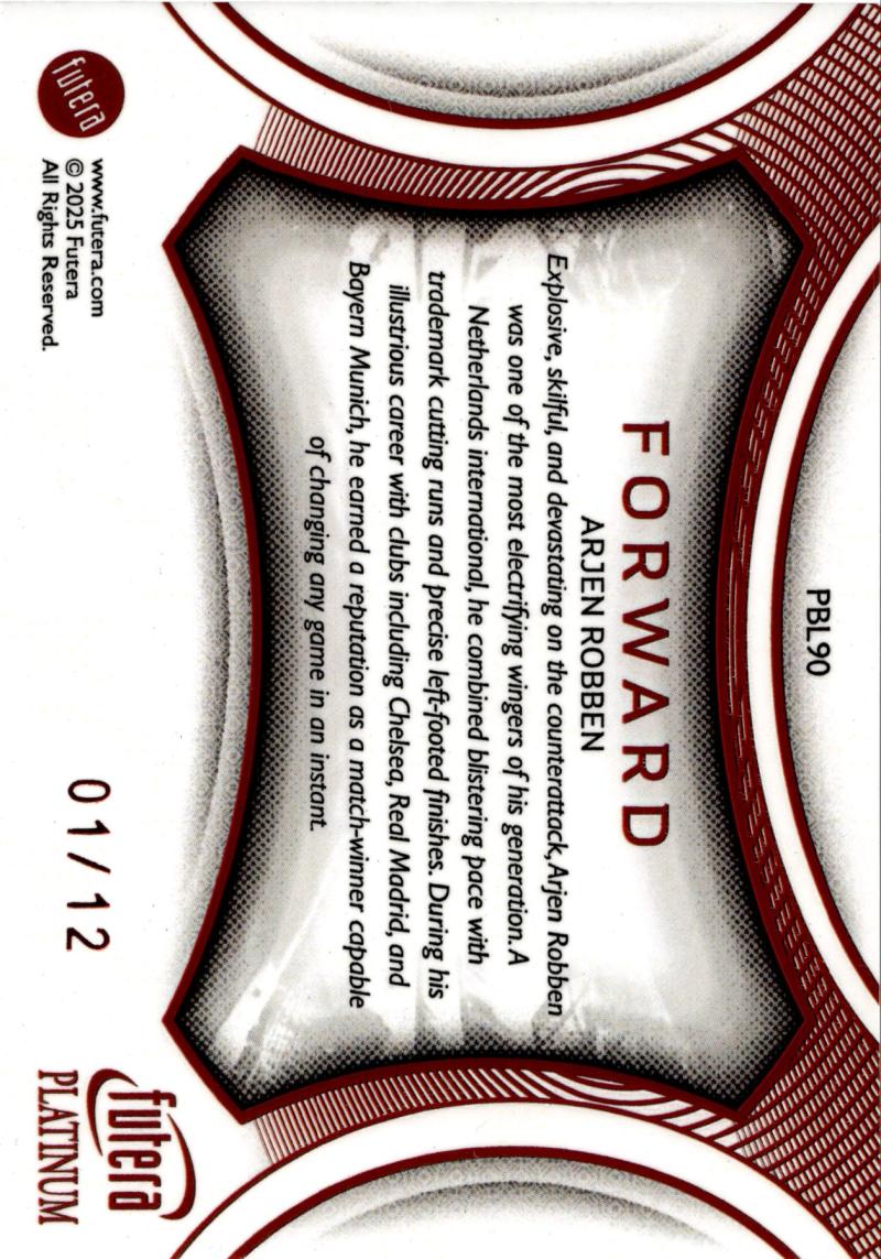 Back - Futera World Football Platinum Edition 1