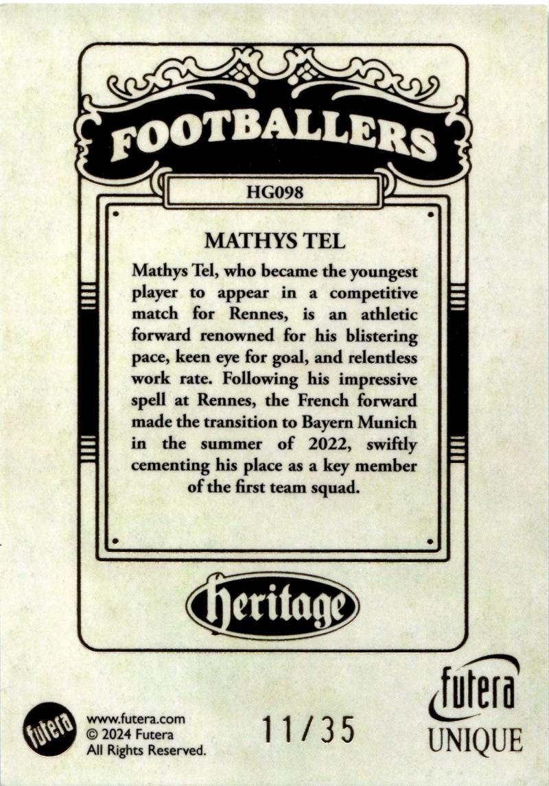 Back - Futera Unique World Football
