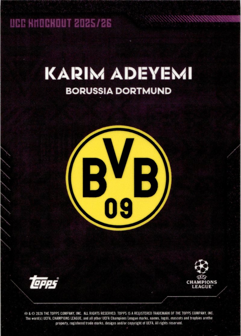 Rückseite – Topps UCC Knockout