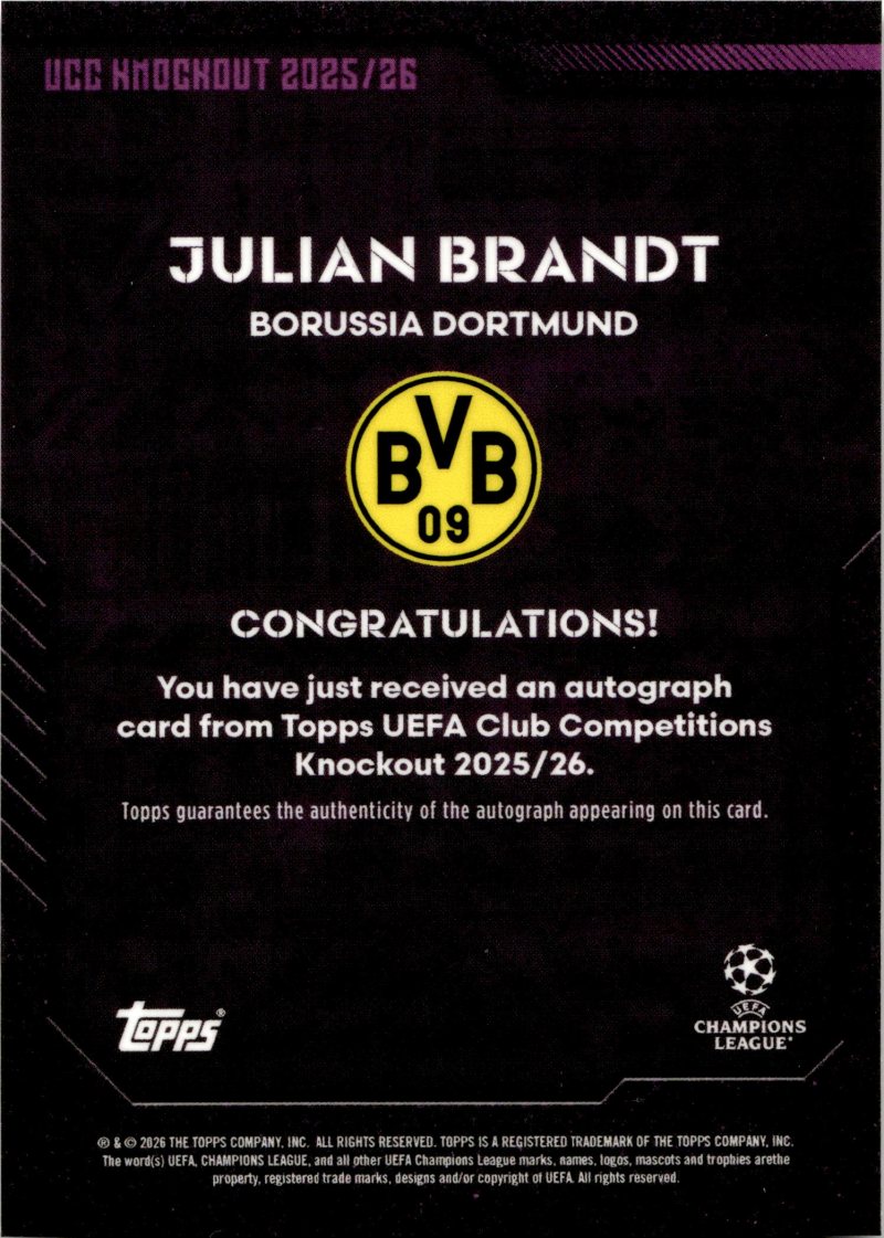 Rückseite – Topps UCC Knockout