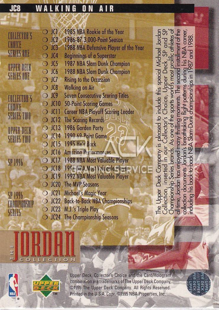 Back - Upper Deck Jordan Collection Walking on Air