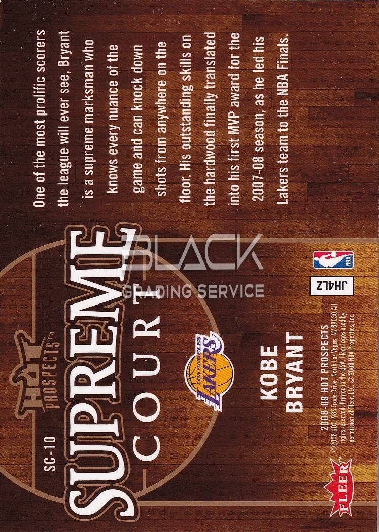 Back - fleer Supreme Court Hot Prospects