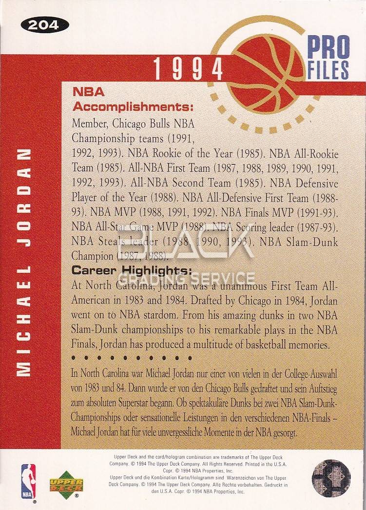 Back - Upper Deck Collector's Choice