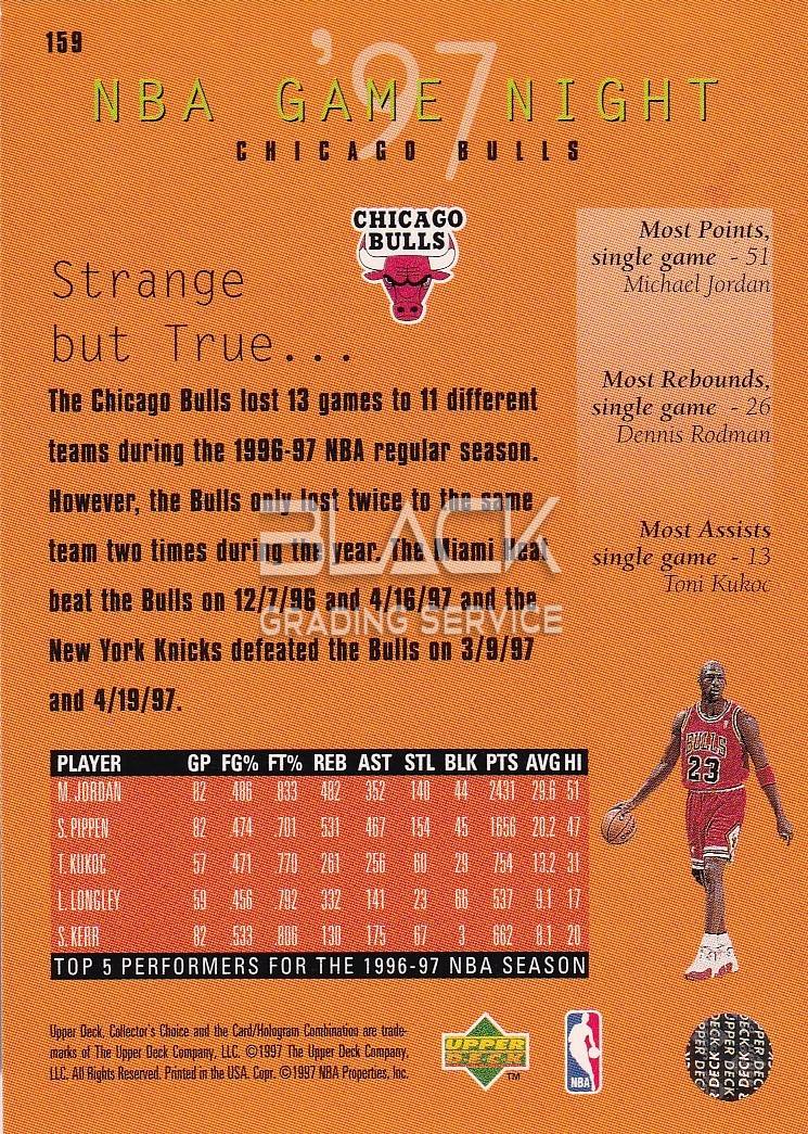 Back - Upper Deck Collector's Choice Bulls Game Night