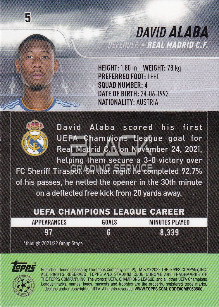 Back - Topps UEFA CL Stadium Club Chrome
