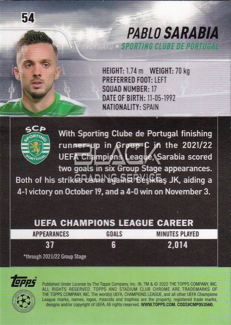 Back - Topps UEFA CL Stadium Club Chrome