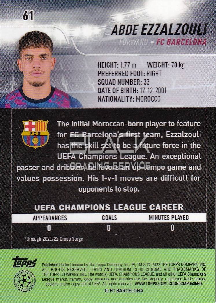 Back - Topps UEFA CL Stadium Club Chrome