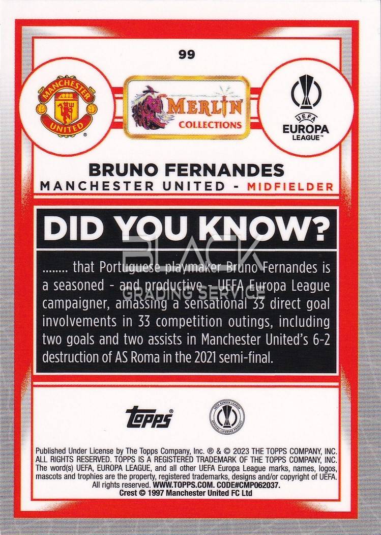 Back - Topps UEFA EL Merlin Collections