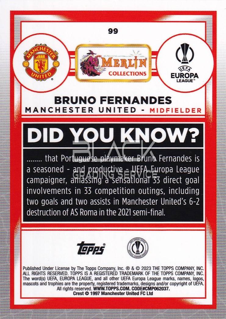 Back - Topps UEFA EL Merlin Collections