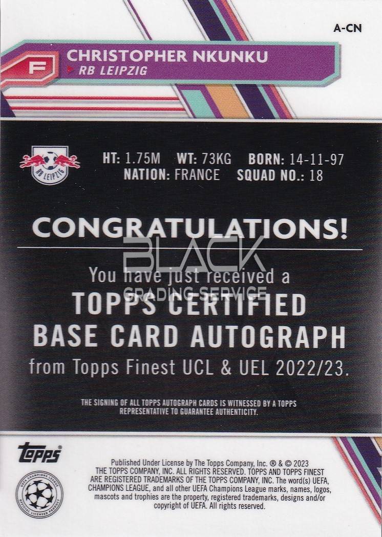 Back - Topps UEFA CL Topps Finest