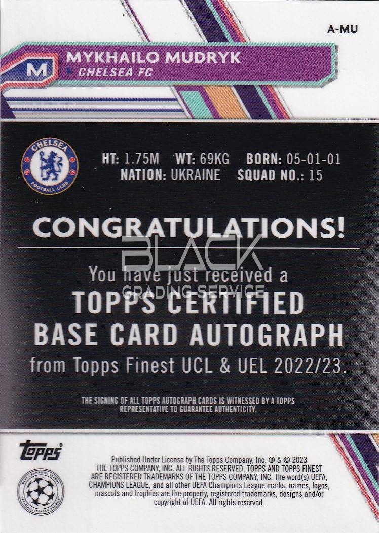 Back - Topps UEFA CL Topps Finest