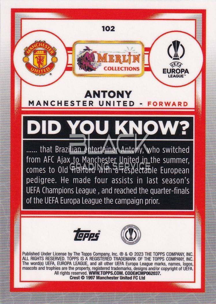 Back - Topps UEFA CL Merlin Collections