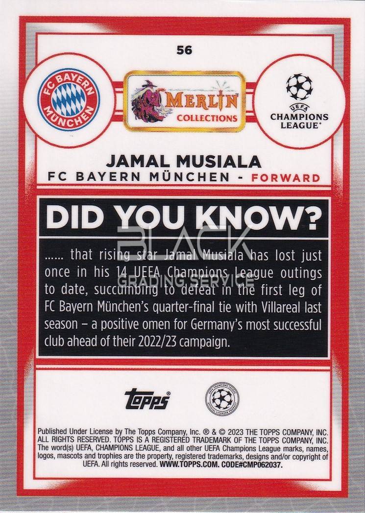 Back - Topps UEFA CL Merlin Collections