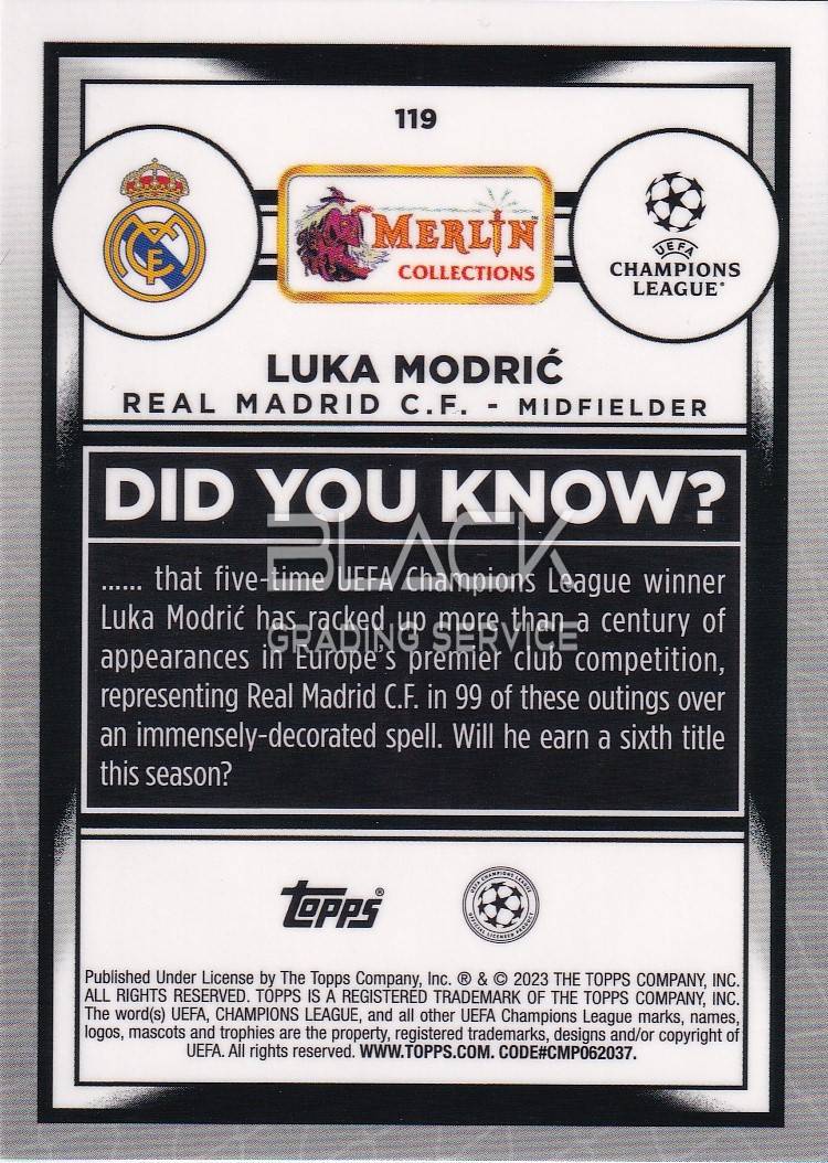 Back - Topps UEFA CL Merlin Collections