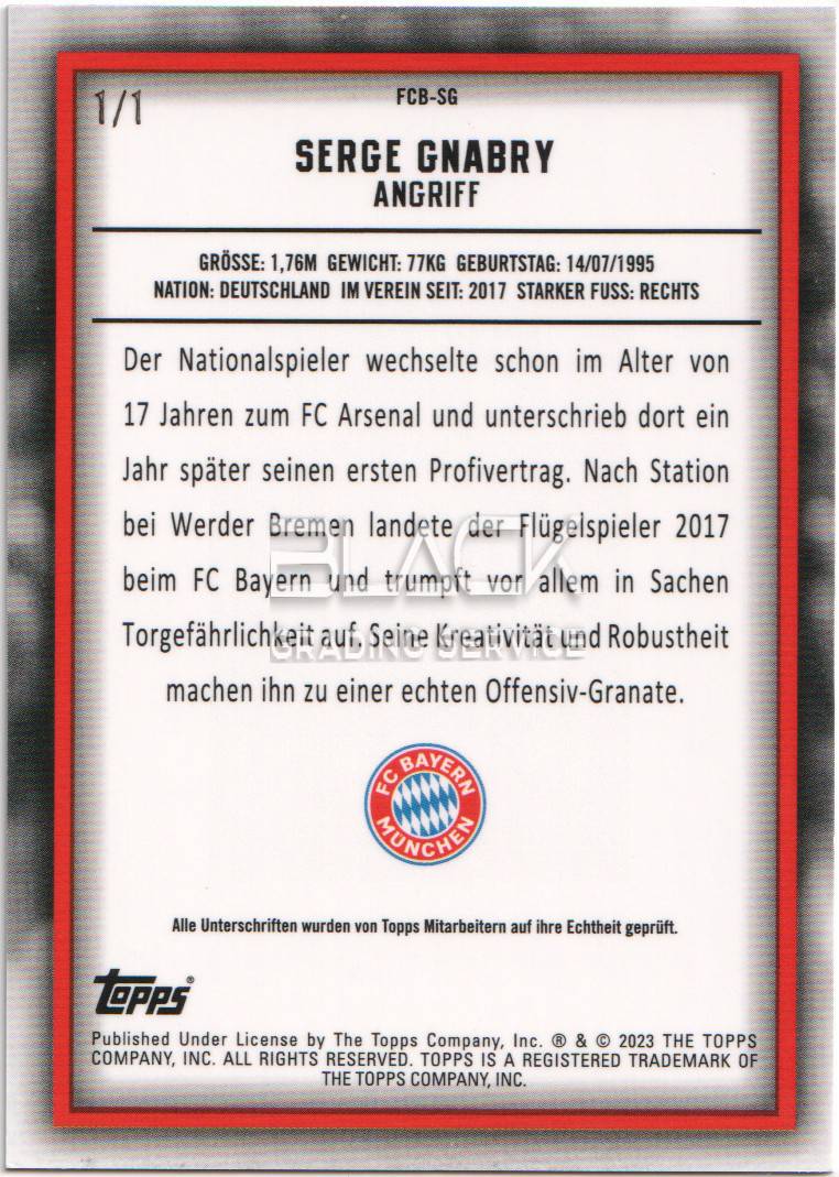 Back - Topps FC Bayern Team Set