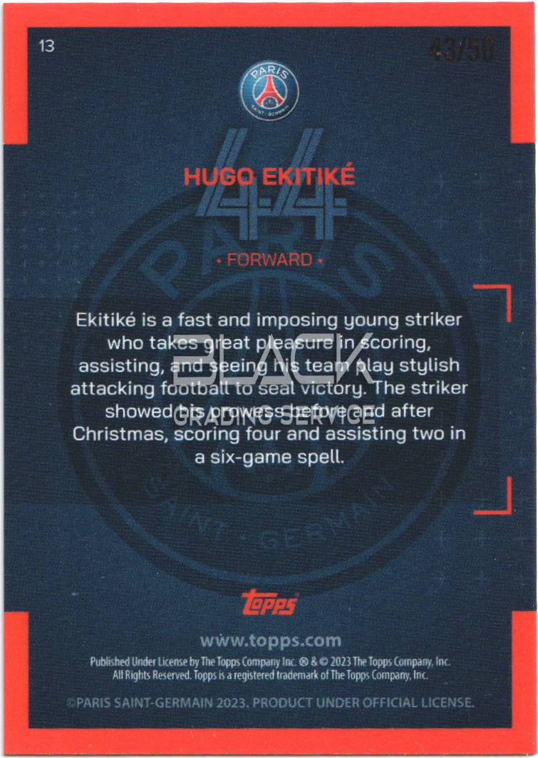 Back - Topps PSG Paris Team Set