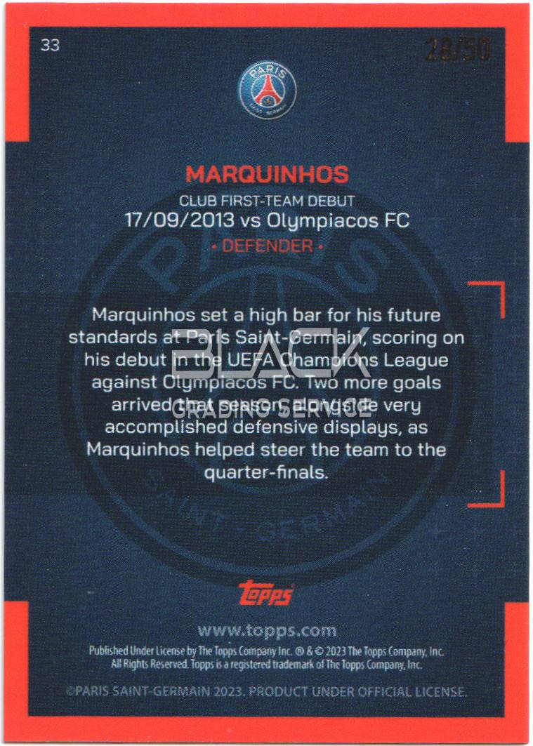 Back - Topps PSG Paris Team Set