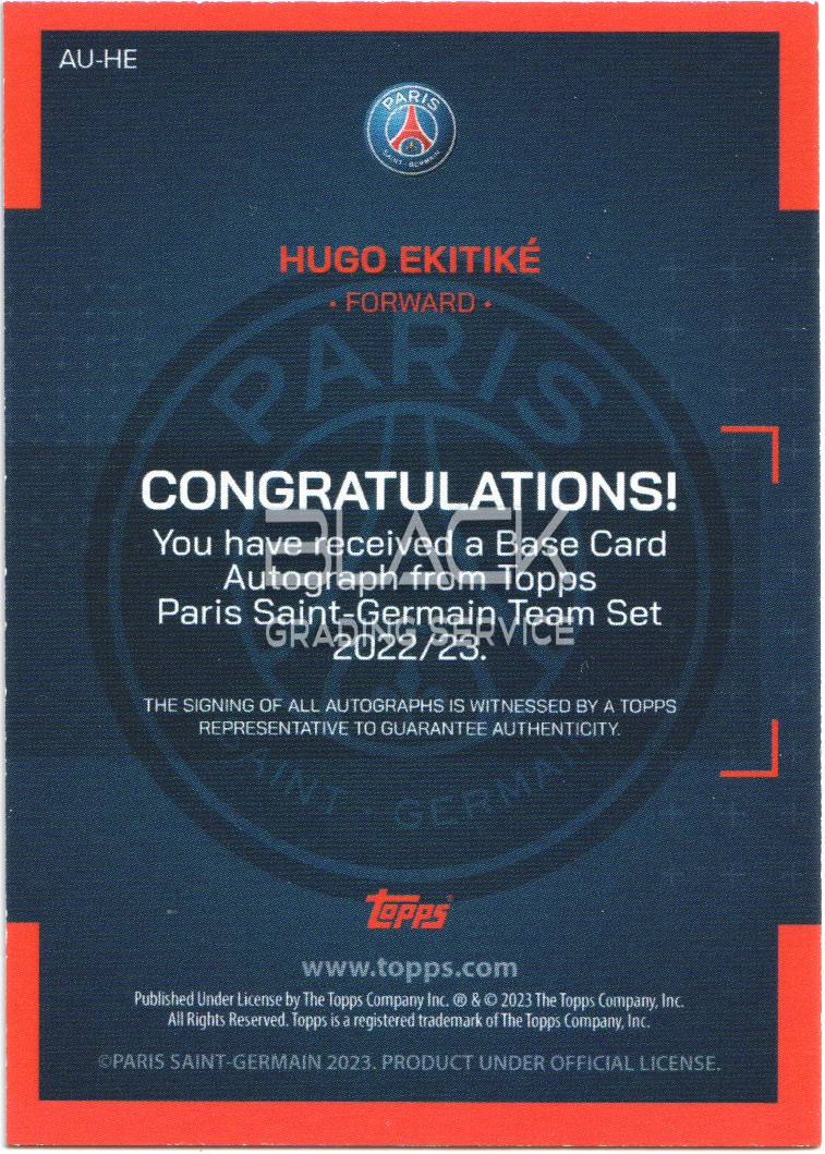 Back - Topps PSG Paris Team Set