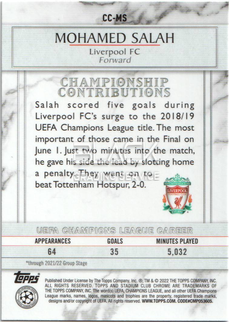 Back - Topps Uefa CL STADIUM CLUB CHROME