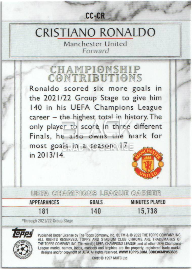 Back - Topps Uefa CL STADIUM CLUB CHROME