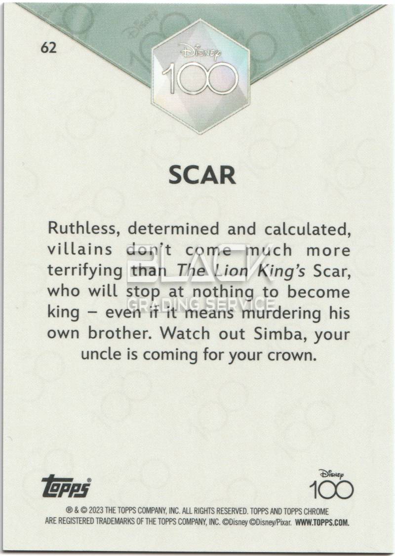Back - Topps Chrome Disney 100