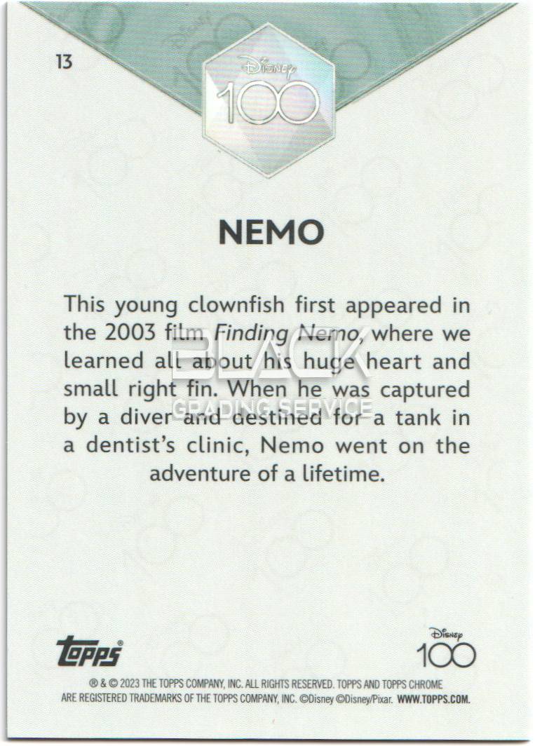 Back - Topps Chrome Disney 100