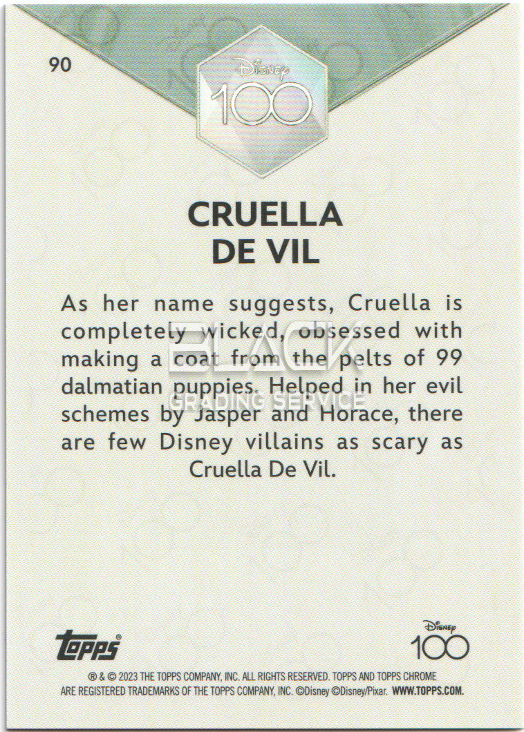 Back - Topps Chrome Disney 100